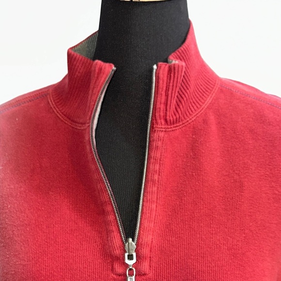 Deep Red Tommy Bahama Quarter-Zip Sweater size large - Picture 7 of 7
